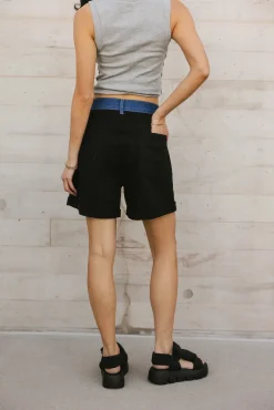 Bohme Alex Colorblock Denim Shorts in - FINAL SALE
