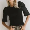 Bohme Andrea Mixed Media Top in