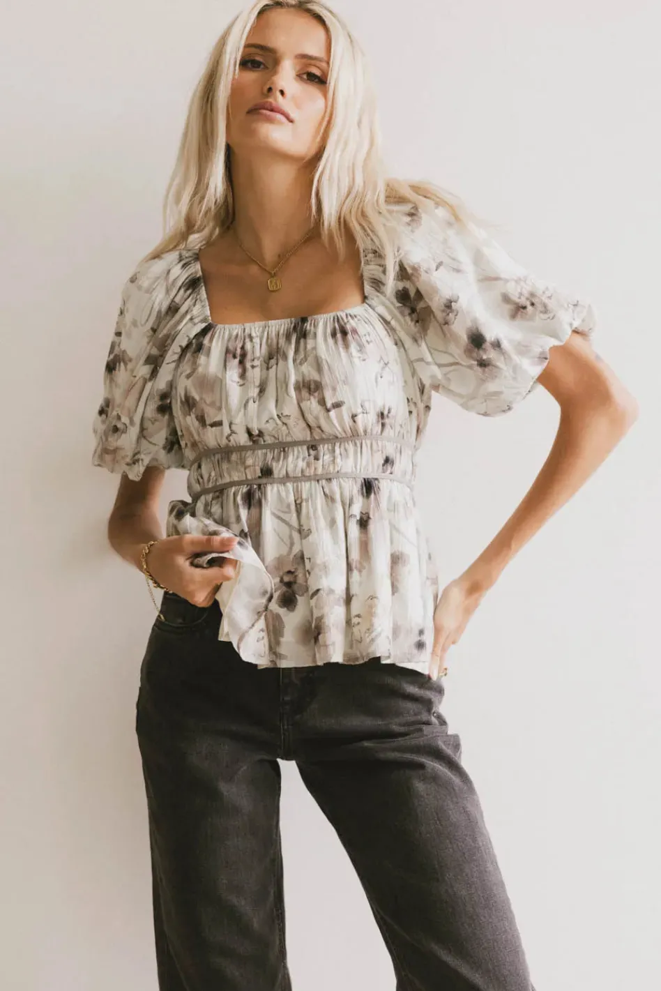 Bohme Arden Floral Tie Blouse