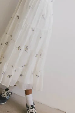 Bohme Ari Embroidered Floral Midi Dress