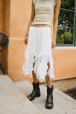 Bohme Arista Ruffled Midi Skirt in