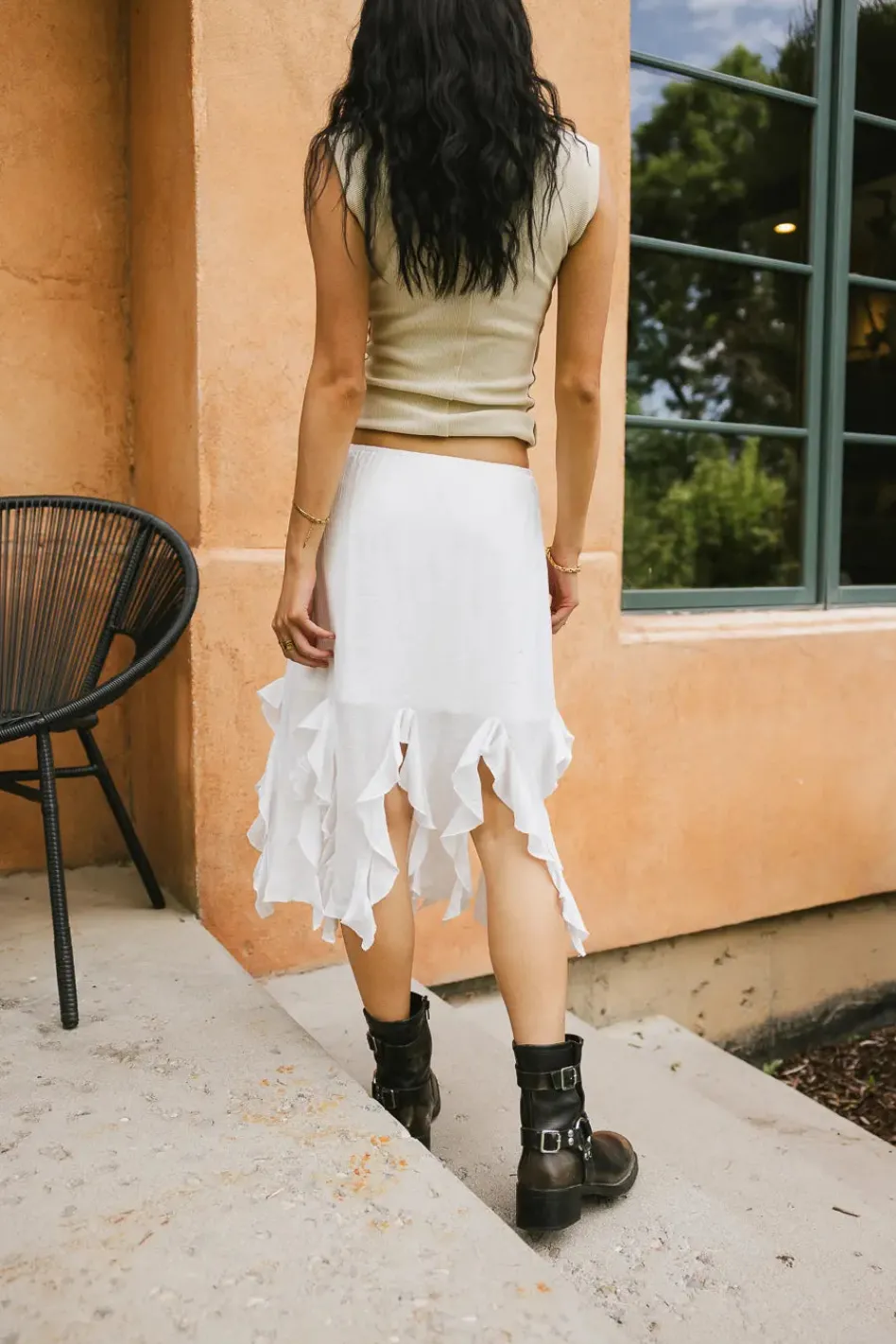 Bohme Arista Ruffled Midi Skirt in