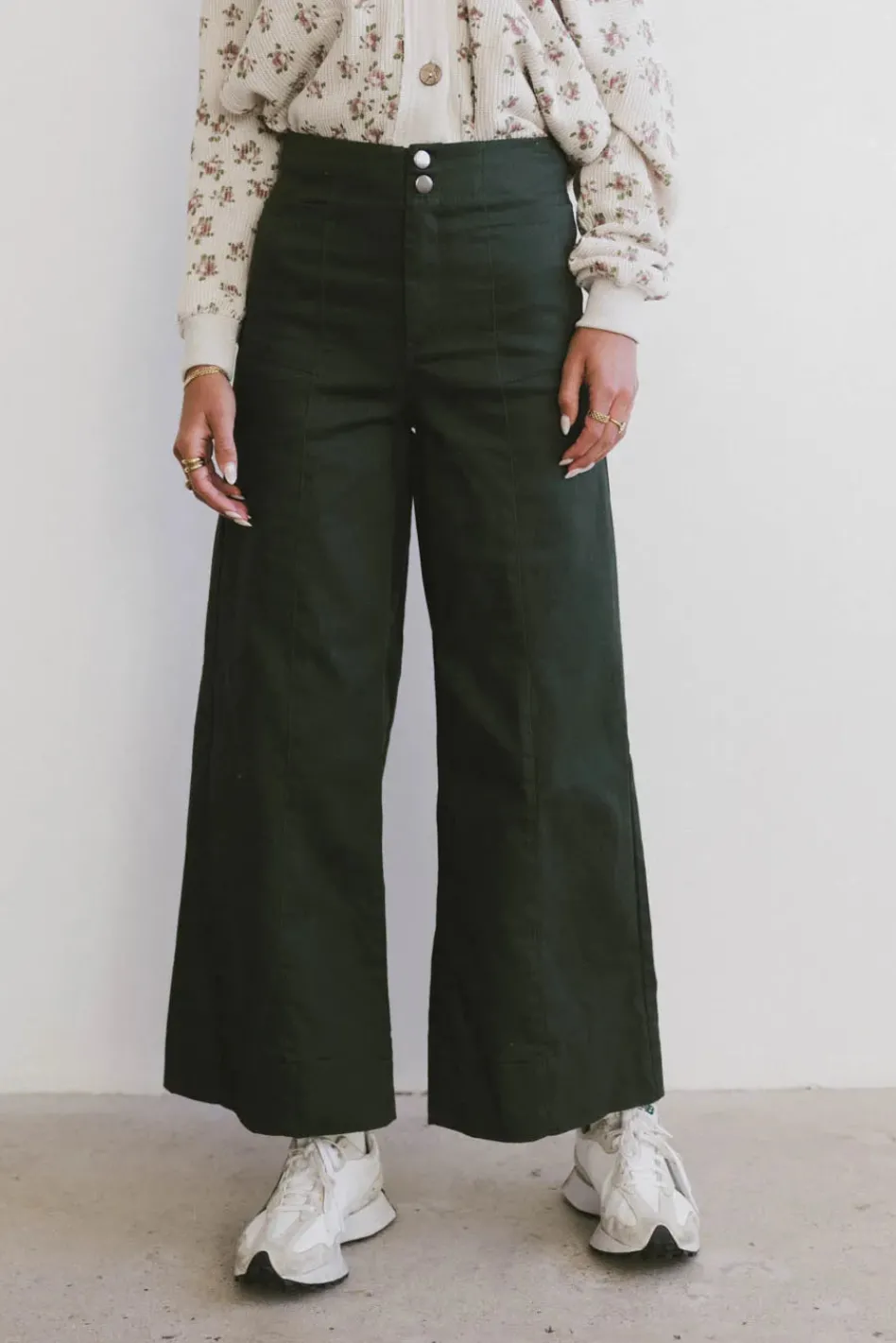 Bohme Aspen Wide Leg Pants in Hunter Green