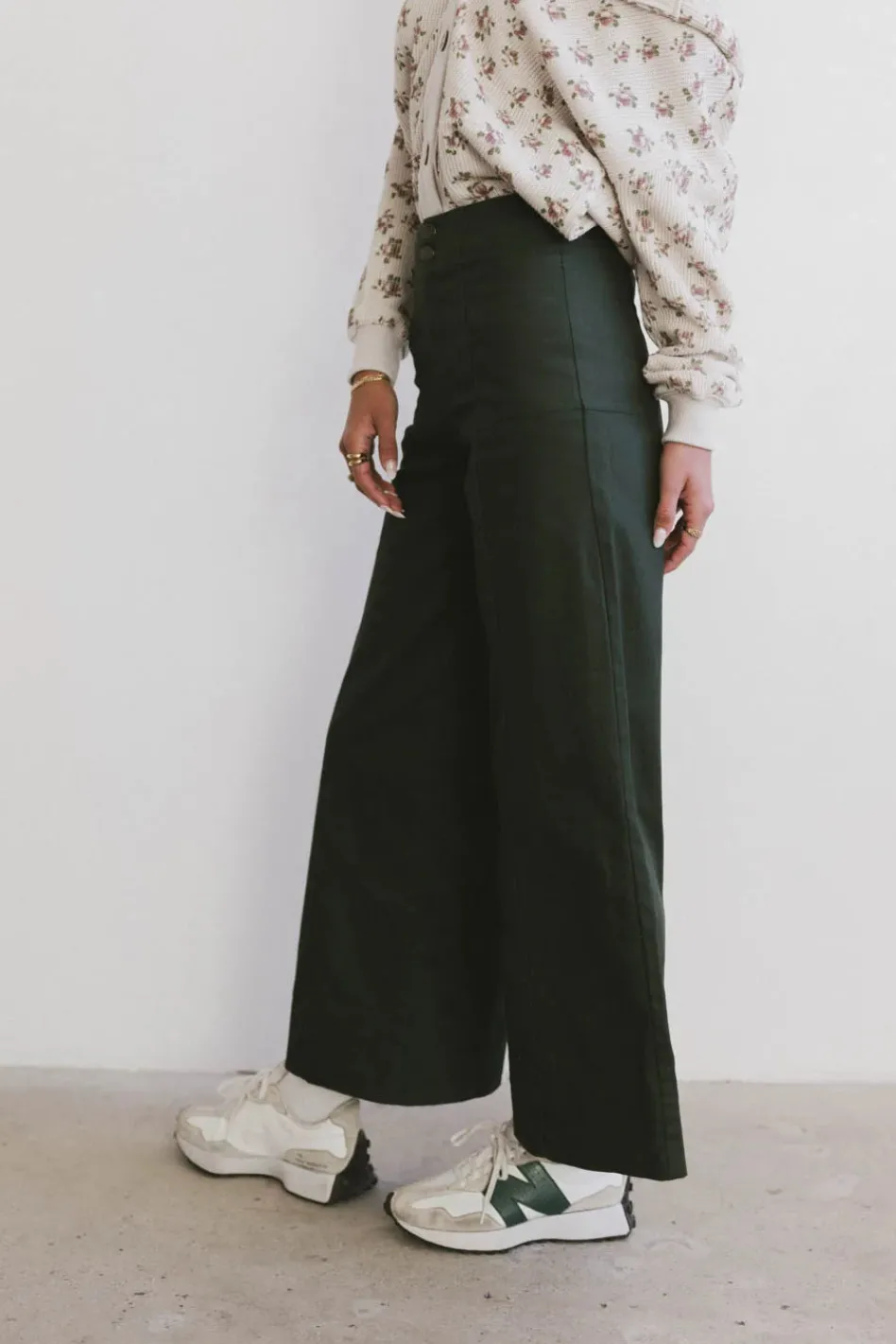Bohme Aspen Wide Leg Pants in Hunter Green