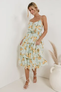 Bohme Ava Floral Midi Dress in - FINAL SALE