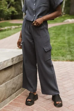 Bohme Benji Cotton Gauze Pants in Slate Blue - FINAL SALE