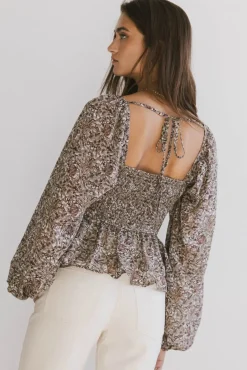 Bohme Billy Floral Chiffon Peplum Top