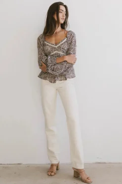 Bohme Billy Floral Chiffon Peplum Top