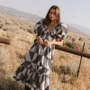 Bohme Brielle Patchwork Midi Dress