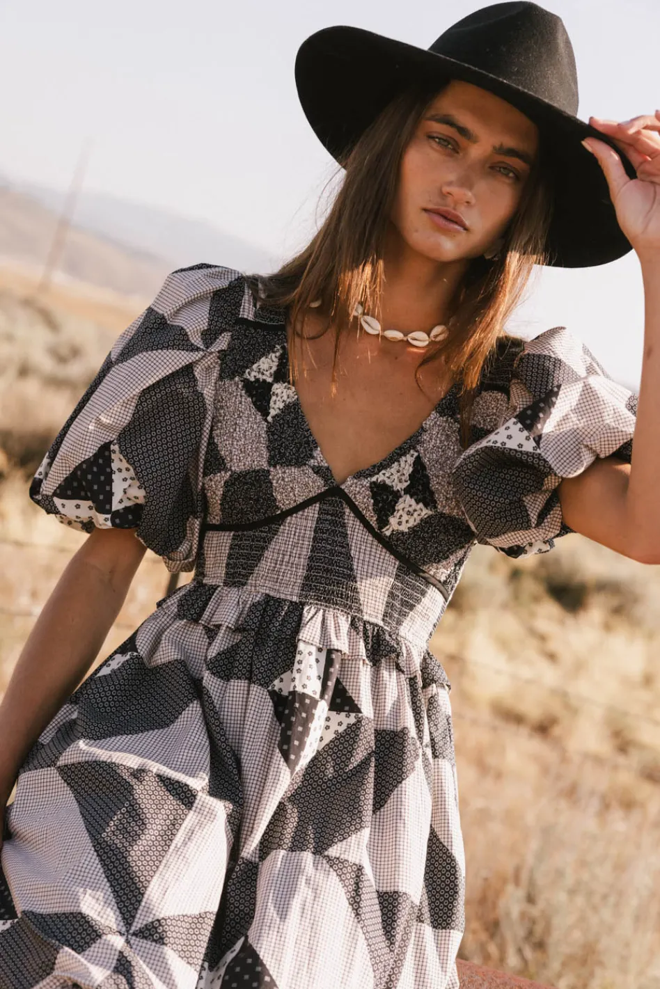 Bohme Brielle Patchwork Midi Dress