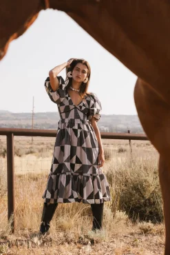 Bohme Brielle Patchwork Midi Dress