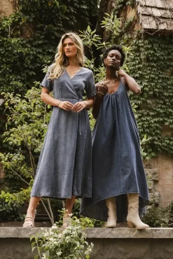 Bohme Chance Denim Wrap Dress