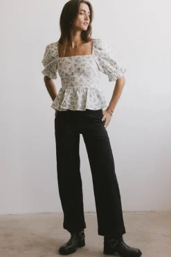Bohme Connie Ditsy Floral Peplum Top