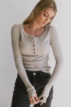 Bohme Conrad Fitted Waffle Tee in Heathered Black