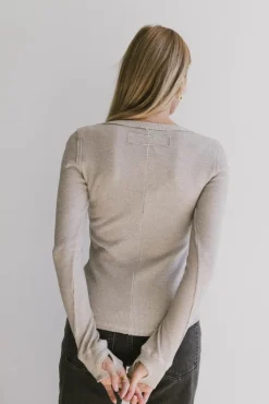 Bohme Conrad Fitted Waffle Tee in Heathered Black