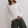 Bohme Cosette Ribbed Ruched Top in