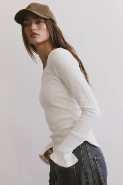 Bohme Cosette Ribbed Ruched Top in