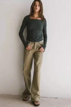 Bohme Cosette Ribbed Ruched Top in
