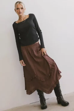 Bohme Cosette Ribbed Ruched Top in