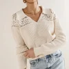 Bohme Crochet Collared Sweater