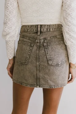 Bohme Dane Acid Wash Denim Skirt
