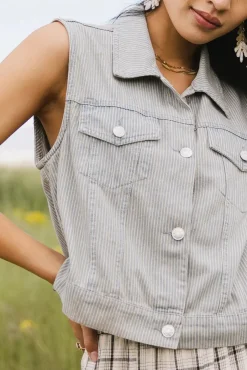 Bohme Daphne Striped Denim Vest
