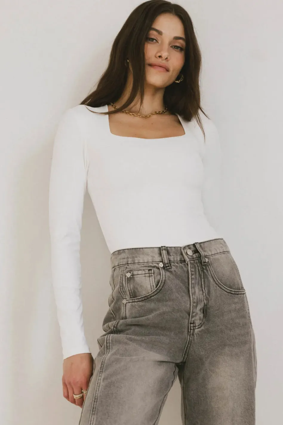 Bohme Demi Square Neck Bodysuit in