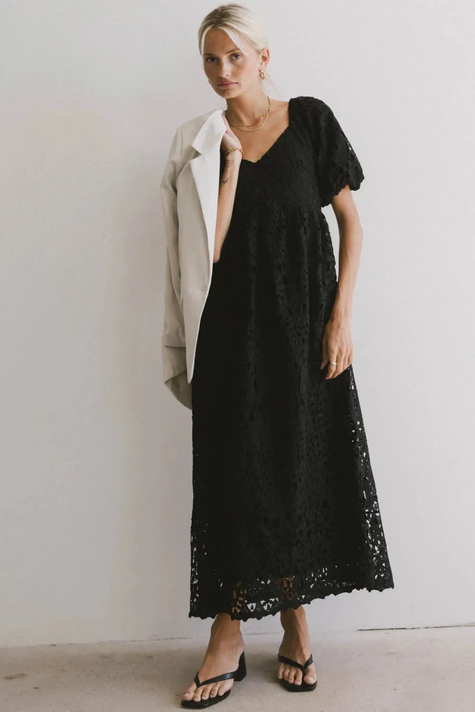 Bohme Devon Eyelet Lace Maxi Dress in