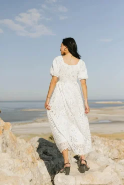 Bohme Devon Eyelet Lace Maxi Dress in