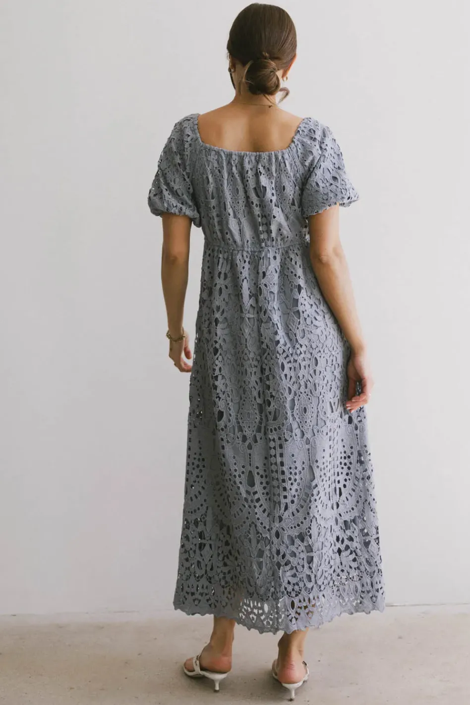 Bohme Devon Eyelet Lace Maxi Dress in