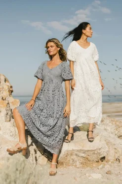 Bohme Devon Eyelet Lace Maxi Dress in