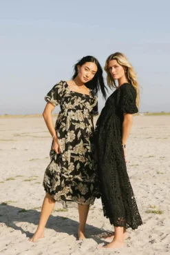 Bohme Devon Eyelet Lace Maxi Dress in