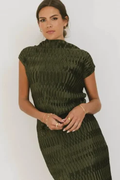 Bohme Dream Textured Top in Dark Moss