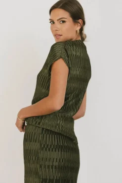Bohme Dream Textured Top in Dark Moss