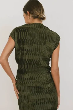 Bohme Dream Textured Top in Dark Moss