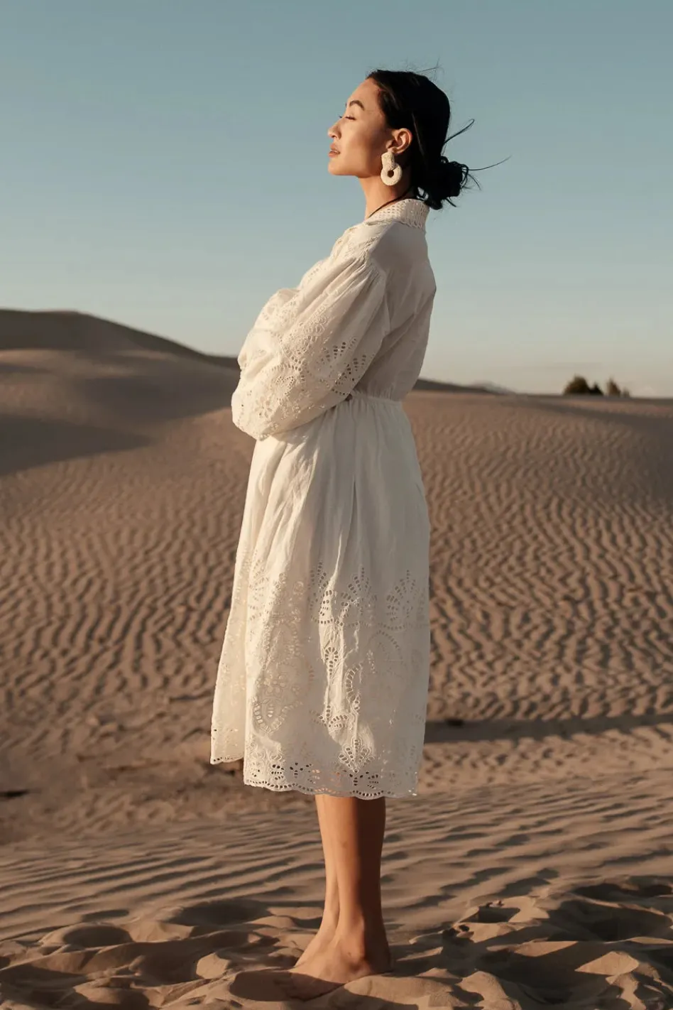 Bohme Eleanor Eyelet Lace Midi Dress in