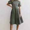Bohme Eliana Pleated Midi Dress in