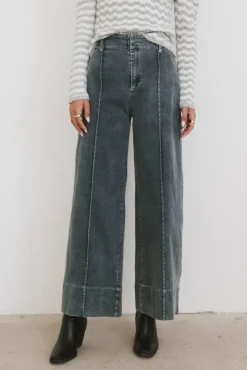 Bohme Emmaline Wide Leg Jeans in Dark Wash