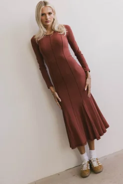 Bohme Fiona Ribbed Godet Dress in