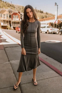 Bohme Fiona Ribbed Godet Dress in