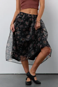 Bohme Floral Organza Skirt