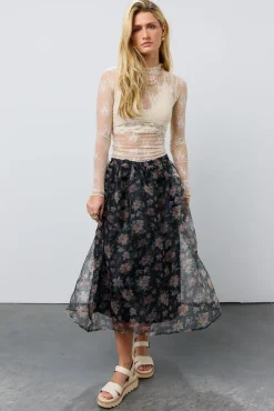 Bohme Floral Organza Skirt