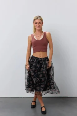 Bohme Floral Organza Skirt