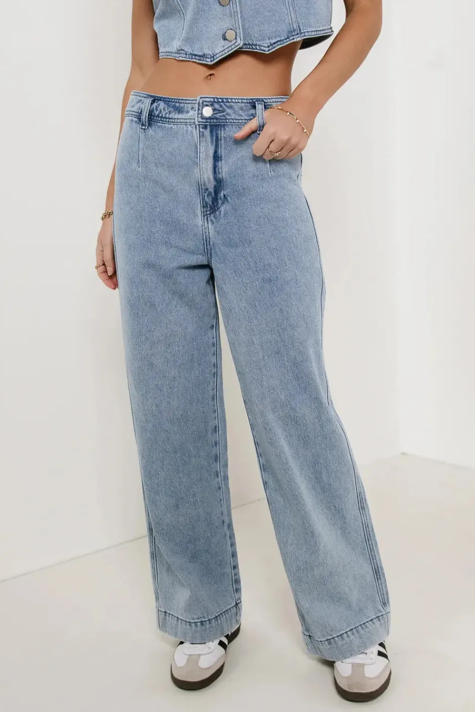 Bohme Georgia Wide Leg Jeans in Light Wash - FINAL SALE