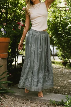 Bohme Grace Floral Tulle Skirt in