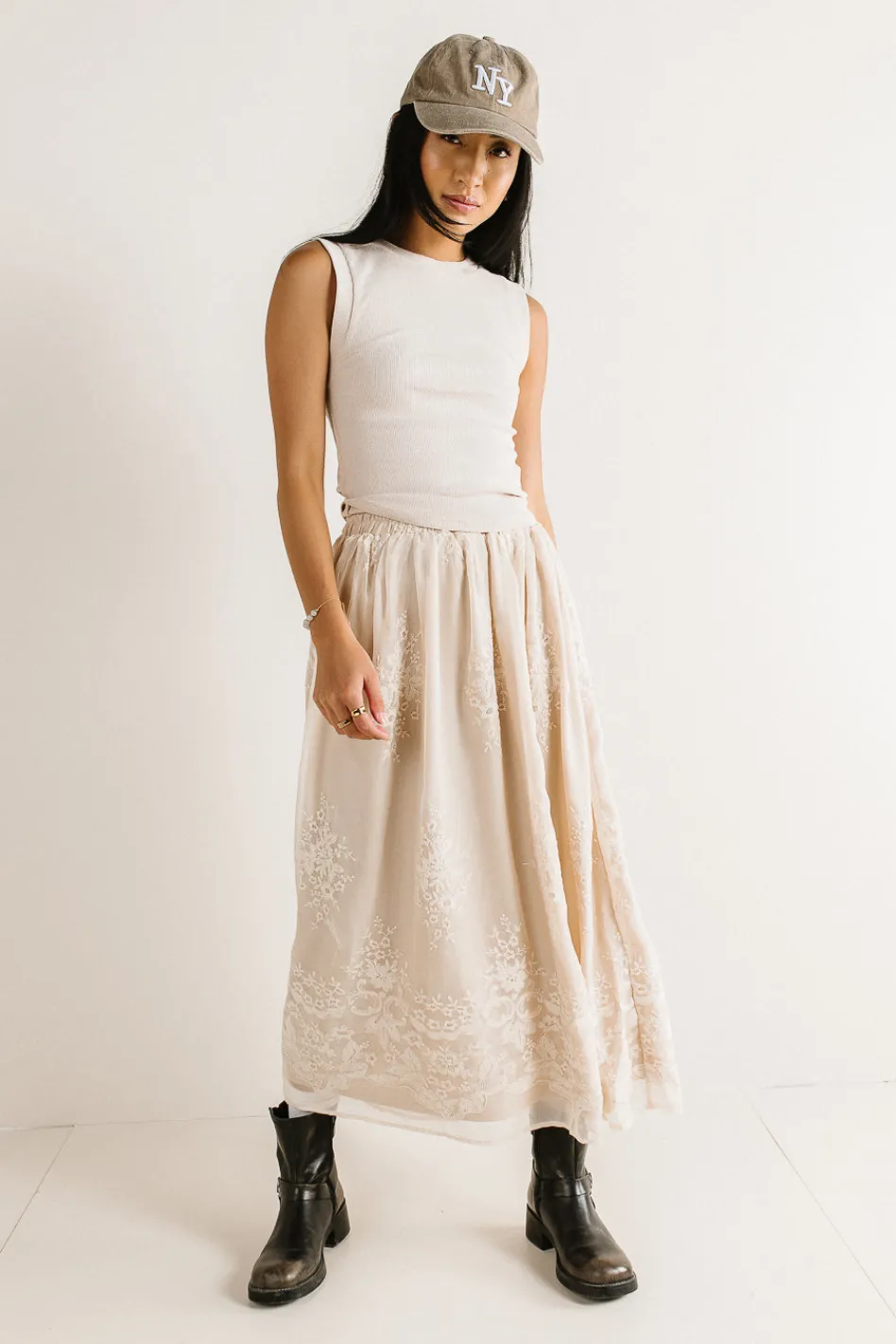 Bohme Grace Floral Tulle Skirt in