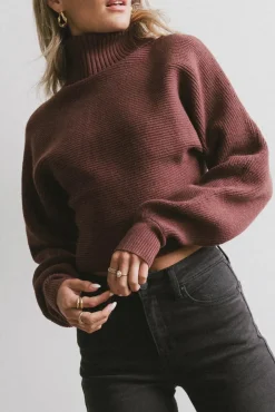 Bohme Gracelyn Turtleneck Sweater in Redbrown