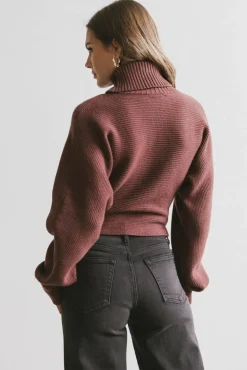 Bohme Gracelyn Turtleneck Sweater in Redbrown
