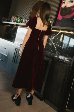 Bohme Halia Velvet Midi Dress