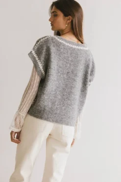 Bohme Hazel Embroidered Sweater Top in